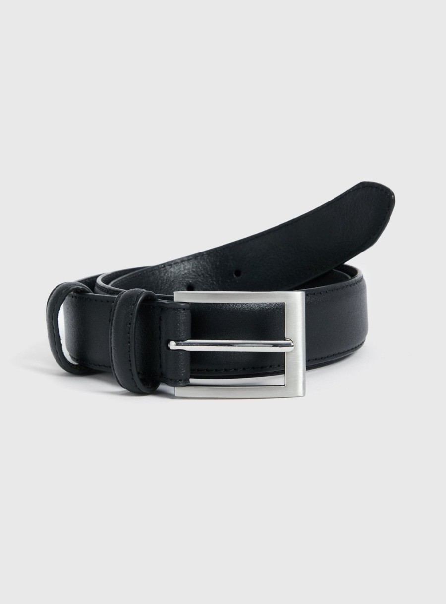 Men Tu Accessories | Black Formal Leather Belt L